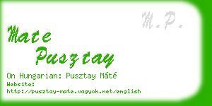 mate pusztay business card